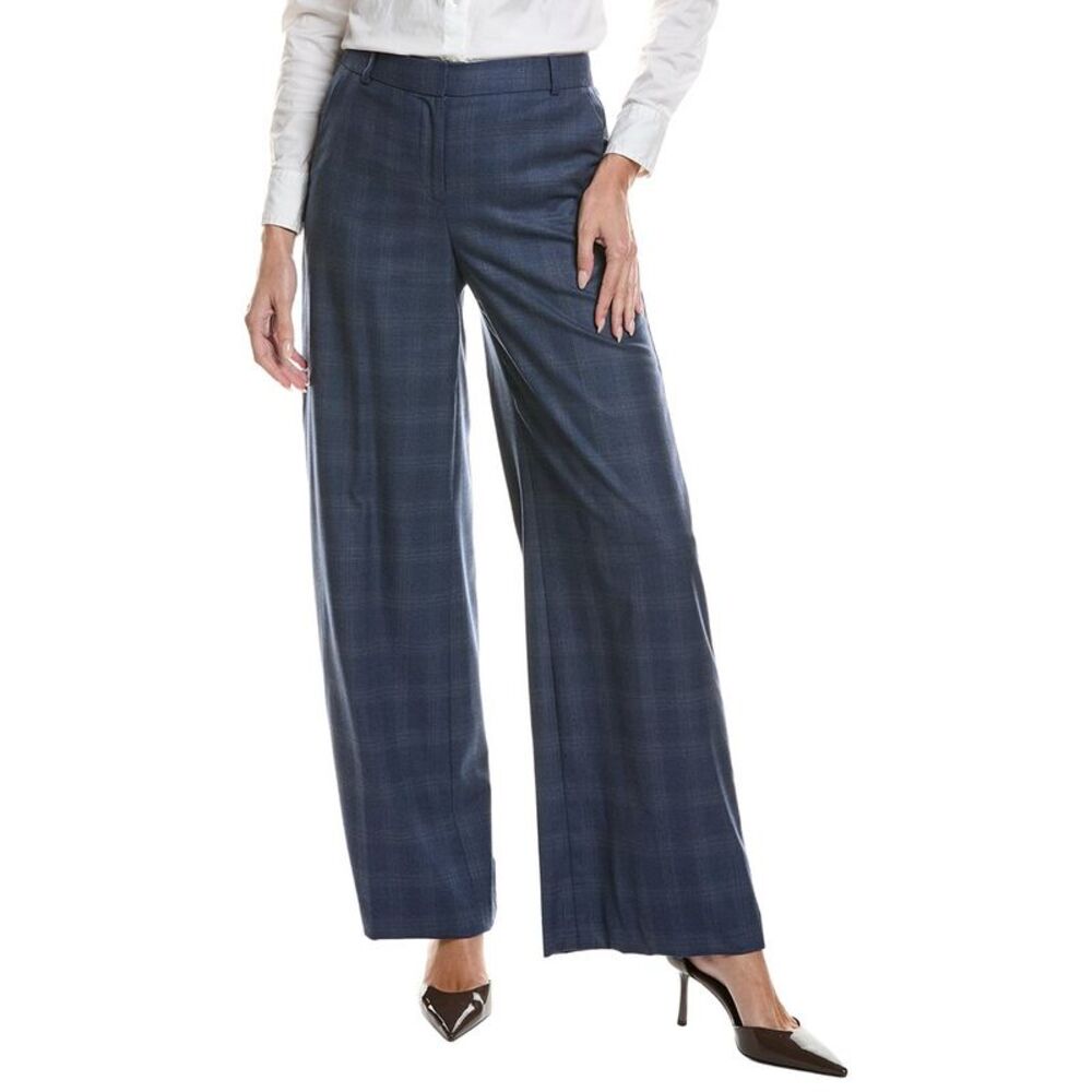 Brooks Brothers Womens Plaid Trouser, Blue